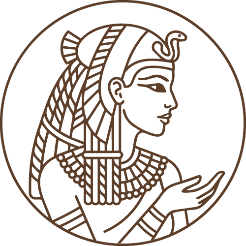 Egyptian woman wearing an ornate headdress